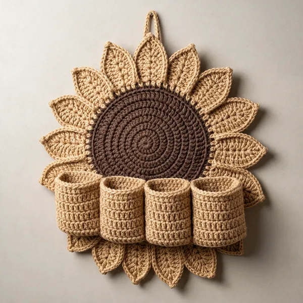 Yellow_Crochet_Fabric_Wall_Organizer_For_Home_Organization