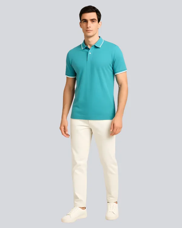 Aqua_Blue_Cotton_Premium_Plain_Polo_T-Shirt_For_Men