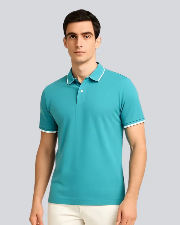 Aqua_Blue_Cotton_Premium_Plain_Polo_T-Shirt_For_Men