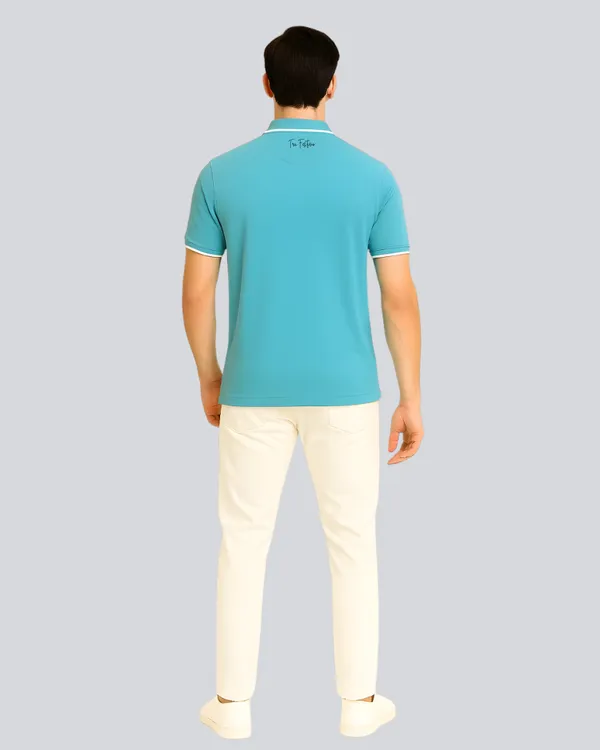 Aqua_Blue_Cotton_Premium_Plain_Polo_T-Shirt_For_Men