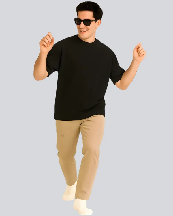 Plain_Streetwear_Black_Oversize_Fit_T-Shirt_For_Men