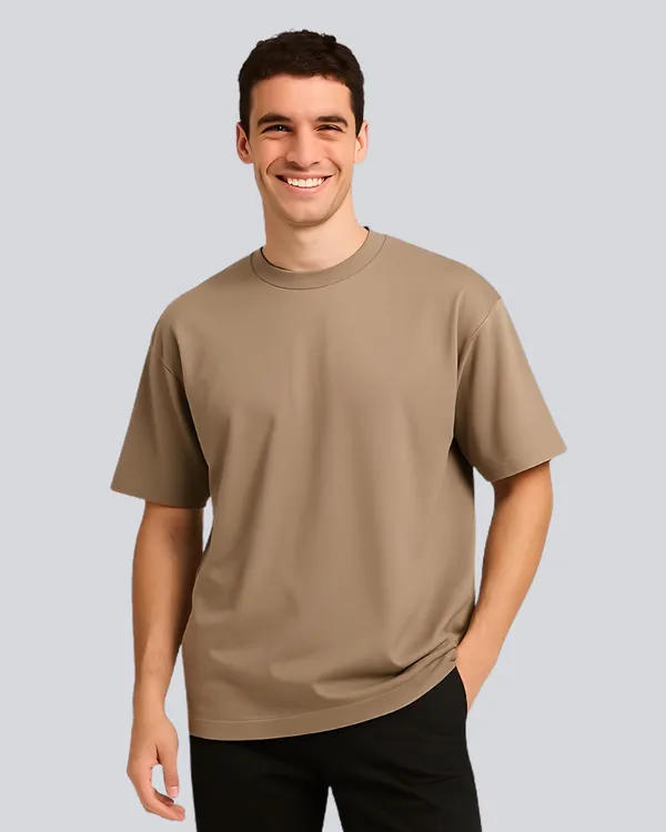 Plain_Streetwear_Biege_Oversize_T-Shirt_For_Men