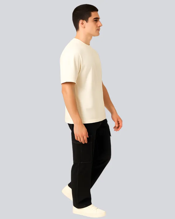 Plain_Streetwear_Off_White_Oversize_T-Shirt_For_Men