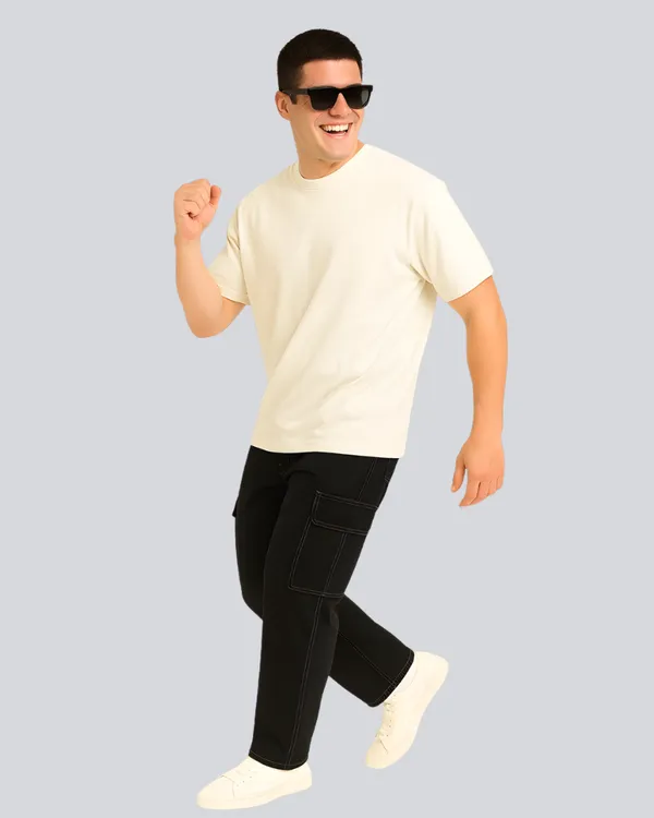 Plain_Streetwear_Off_White_Oversize_T-Shirt_For_Men