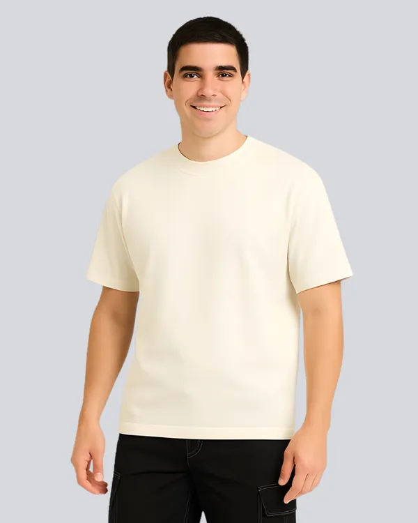 Plain_Streetwear_Off_White_Oversize_T-Shirt_For_Men
