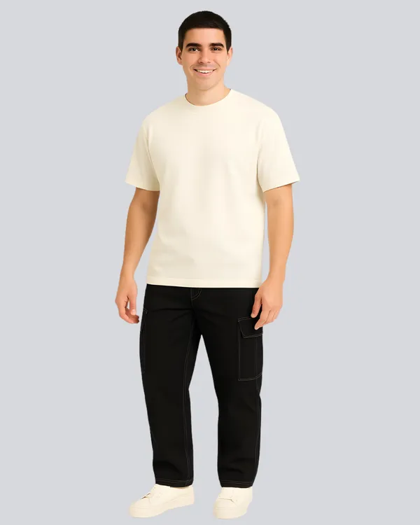 Plain_Streetwear_Off_White_Oversize_T-Shirt_For_Men