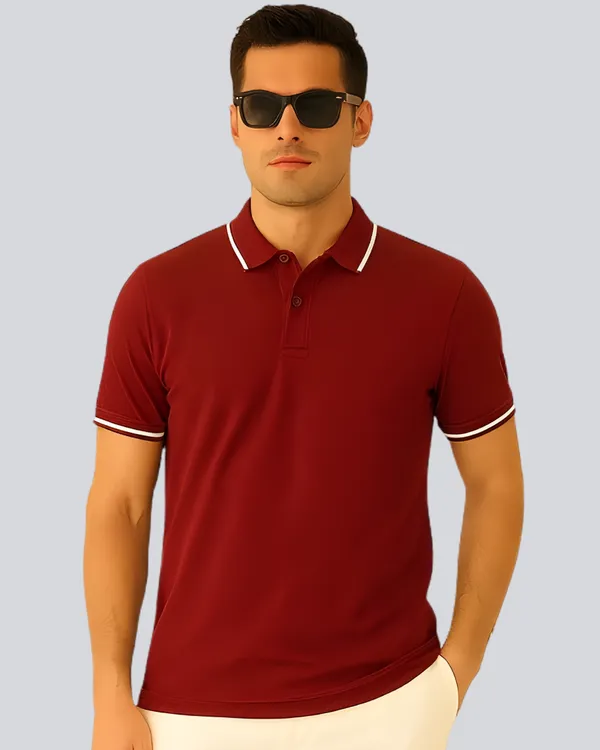 Maroon_Cotton_Premium_Plain_Polo_T-Shirt_For_Men