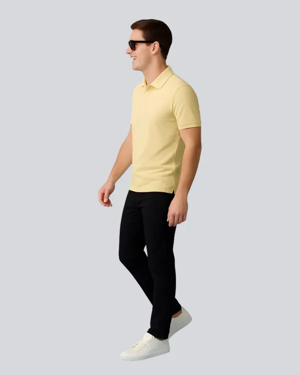 Cream_Cotton_Classic_Polo_T-Shirt_For_Men