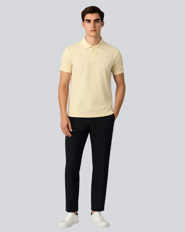 Cream_Cotton_Classic_Polo_T-Shirt_For_Men