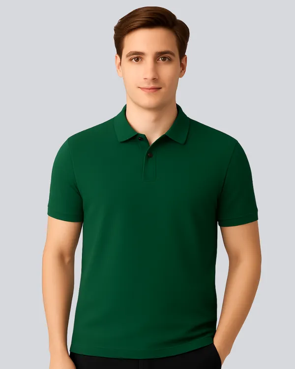 Bottle_Green_Cotton_Classic_Fit_Polo_T-Shirt_For_Men
