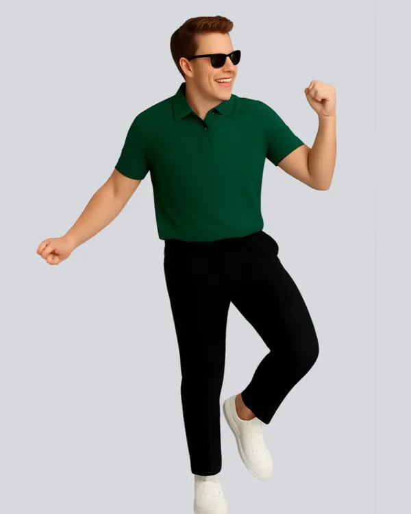 Bottle_Green_Cotton_Classic_Fit_Polo_T-Shirt_For_Men