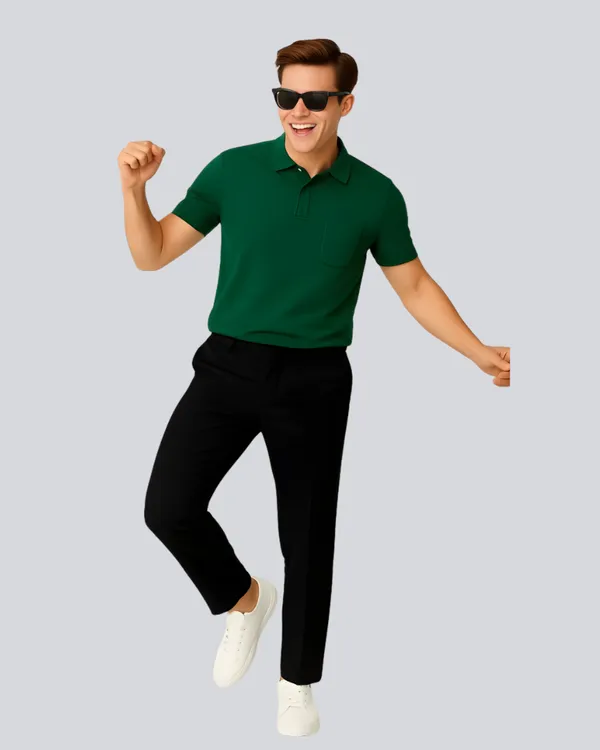 Bottle_Green_Cotton_Classic_Fit_Polo_T-Shirt_For_Men