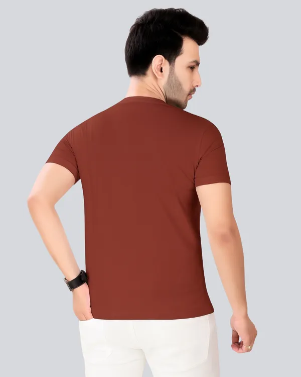 Maroon_Cotton_Round_Neck_T-Shirt_For_Men