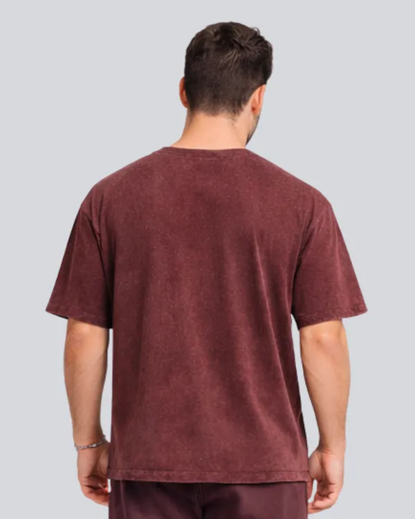 Plain_Acid_Wash_Maroon_Oversize_Streetwear_T-Shirt_For_Men