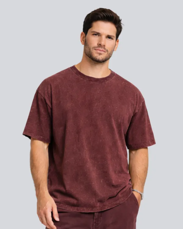 Plain_Acid_Wash_Maroon_Oversize_Streetwear_T-Shirt_For_Men