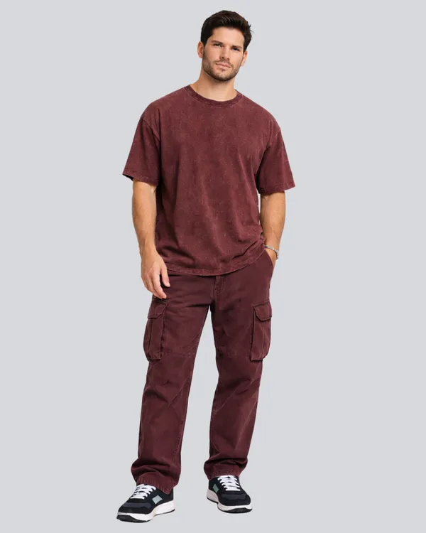 Plain_Acid_Wash_Maroon_Oversize_Streetwear_T-Shirt_For_Men