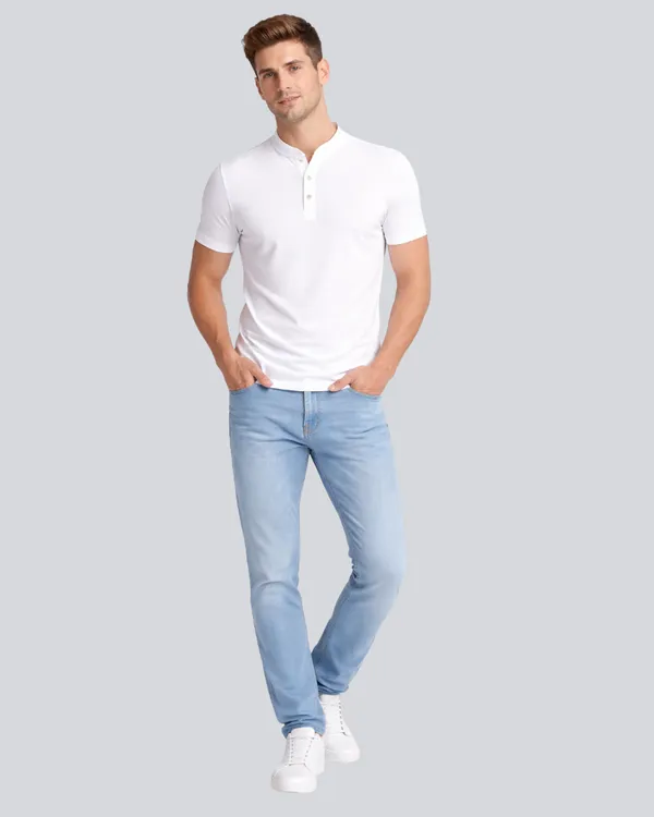 White_Cotton_Regular_Fit_Henley_T-Shirt_For_Men