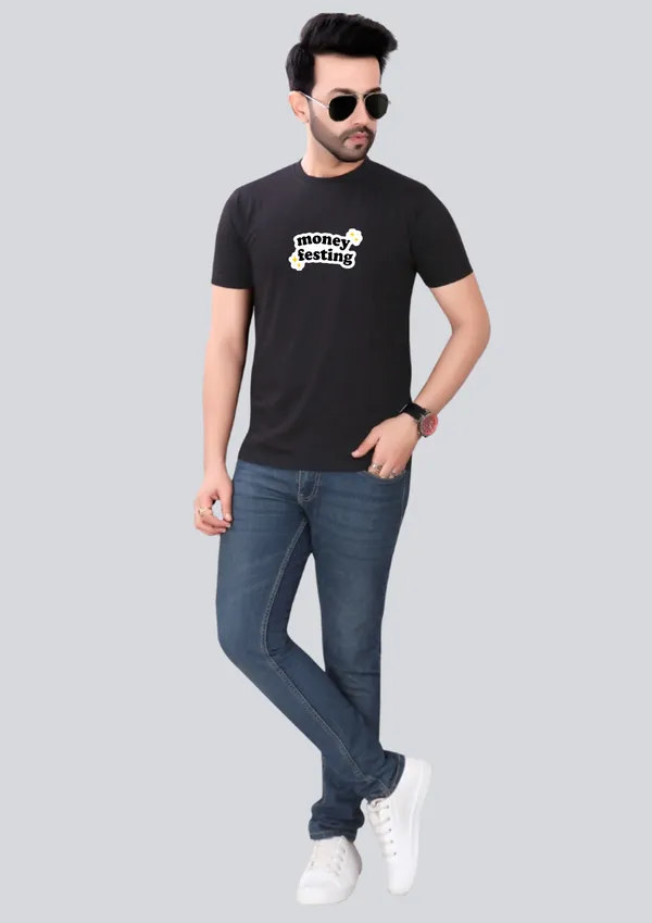 Black_Cotton_Printed_Round_Neck_T-Shirt_For_Men