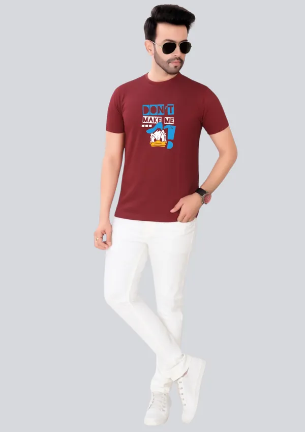 Maroon_Cotton_Printed_Round_Crew_Neck_T-Shirt_For_Men