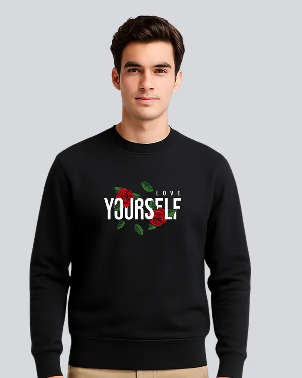 Printed_Love_Yourself_Supreme_Black_Sweatshirt_For_Men