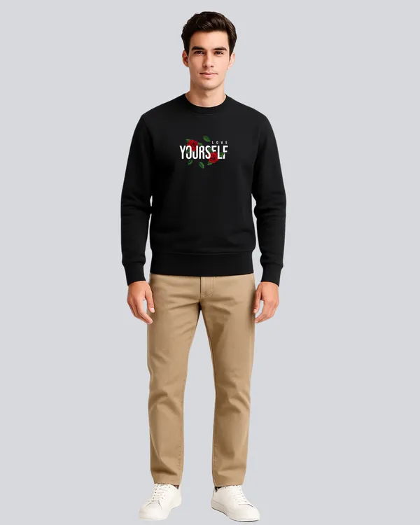 Printed_Love_Yourself_Supreme_Black_Sweatshirt_For_Men