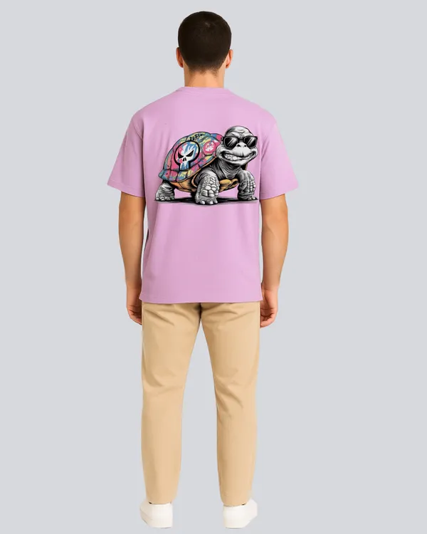 Printed_Fast_&_Furious_Streetwear_Lavender_Oversize_T-Shirt_For_Men