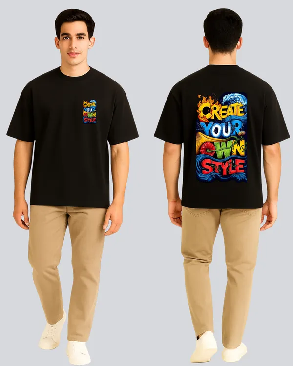 Printed_Own_Style_Streetwear_Black_Oversize_Fit_T-Shirt_For_Men