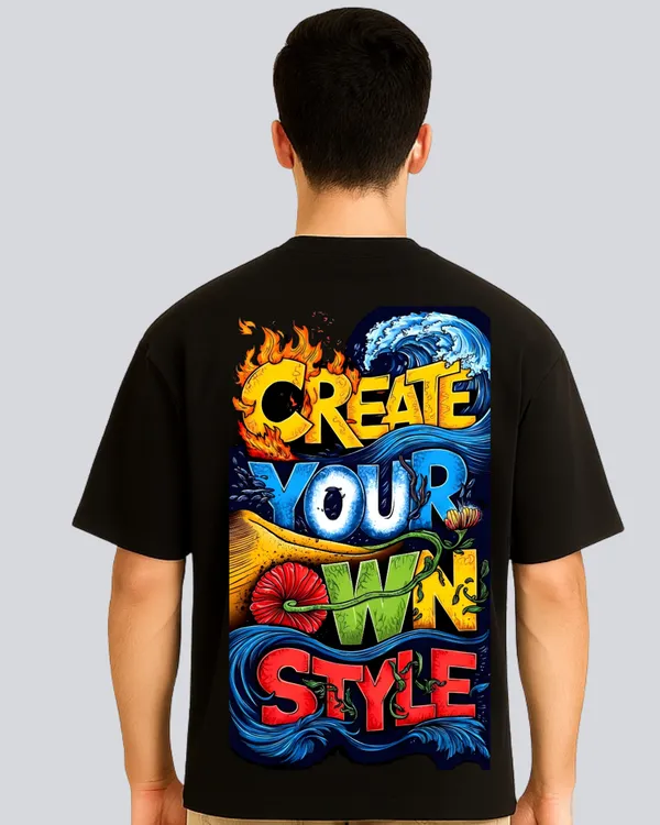 Printed_Own_Style_Streetwear_Black_Oversize_Fit_T-Shirt_For_Men