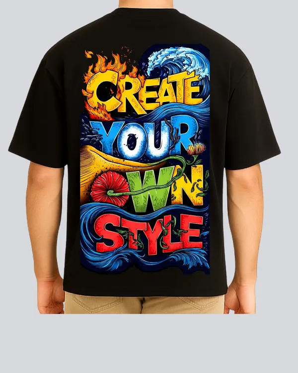 Printed_Own_Style_Streetwear_Black_Oversize_Fit_T-Shirt_For_Men
