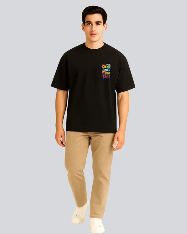Printed_Own_Style_Streetwear_Black_Oversize_Fit_T-Shirt_For_Men