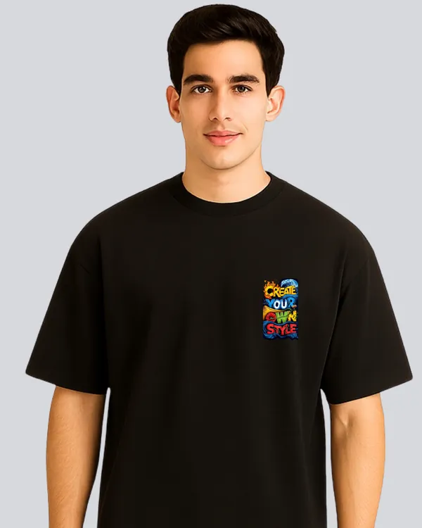 Printed_Own_Style_Streetwear_Black_Oversize_Fit_T-Shirt_For_Men