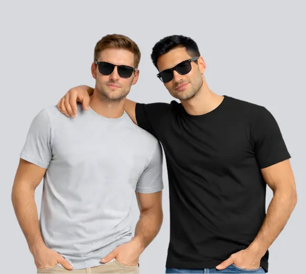 Black_Light_Grey_Cotton_Round_Neck_T-Shirt_Combo_For_Men