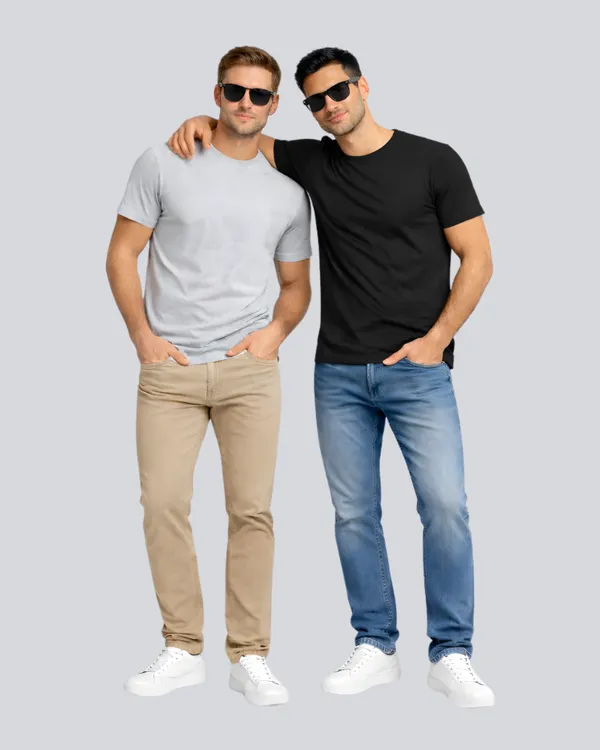 Black_Light_Grey_Cotton_Round_Neck_T-Shirt_Combo_For_Men