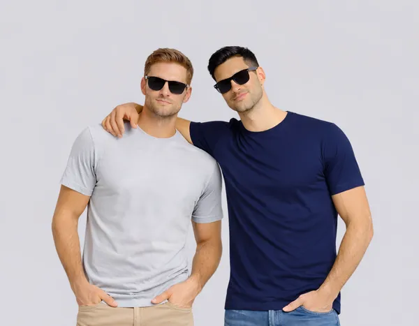 Light_Grey_Navy_Blue_Cotton_Round_Neck_T-Shirt_Combo_For_Men