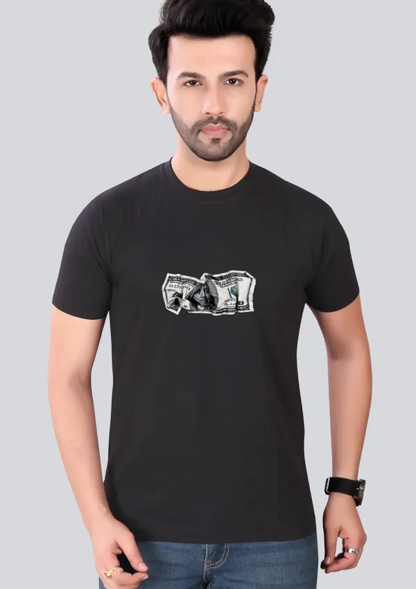 Black_Cotton_Printed_Round_Neck_T-Shirt_For_Men