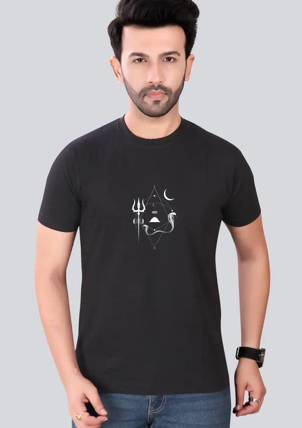 Black_Cotton_Printed_Round_Neck_T-Shirt_For_Men