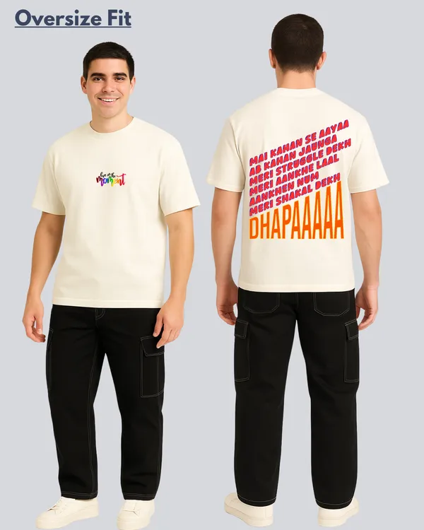 Printed_Dhapaaa_Streetwear_Off_White_Oversize_T-Shirt_For_Men