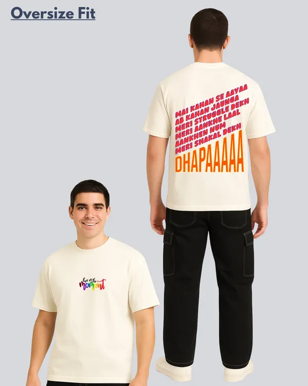 Printed_Dhapaaa_Streetwear_Off_White_Oversize_T-Shirt_For_Men