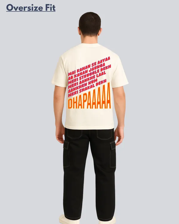 Printed_Dhapaaa_Streetwear_Off_White_Oversize_T-Shirt_For_Men