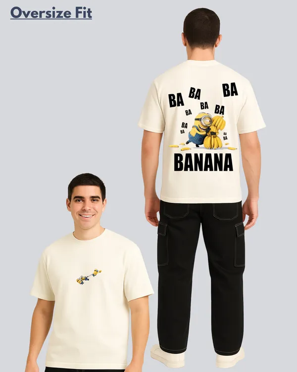 Printed_Minion_Banana_Streetwear_Off_White_Oversize_T-Shirt_For_Men