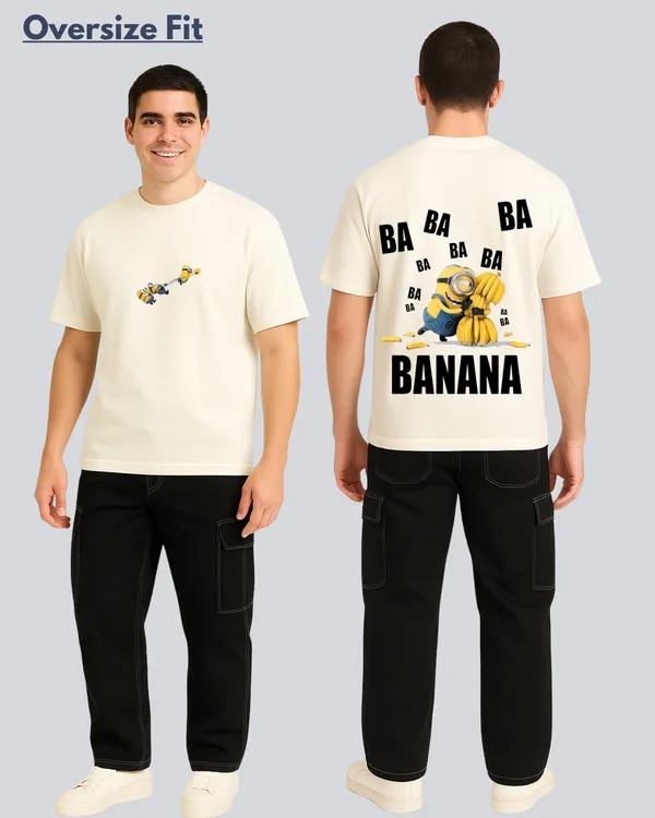 Printed_Minion_Banana_Streetwear_Off_White_Oversize_T-Shirt_For_Men