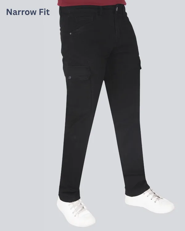 Black_Cotton_Narrow_Fit_Cargo_Pants_For_Men