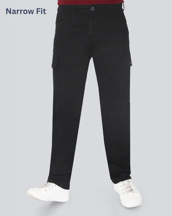 Black_Cotton_Narrow_Fit_Cargo_Pants_For_Men