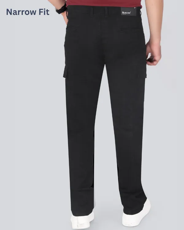 Black_Cotton_Narrow_Fit_Cargo_Pants_For_Men