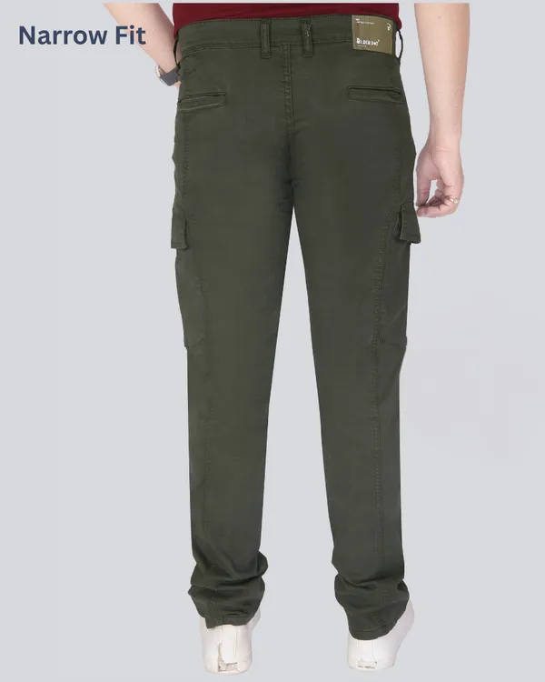 Olive_Cotton_Narrow_Fit_Cargo_Pants_For_Men