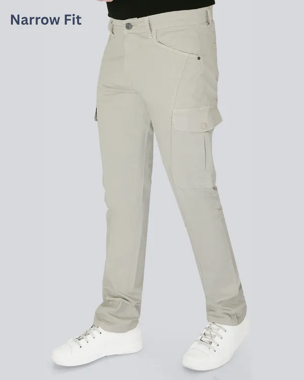 Light_Fawn_Cotton_Narrow_Fit_Cargo_Pants_For_Men
