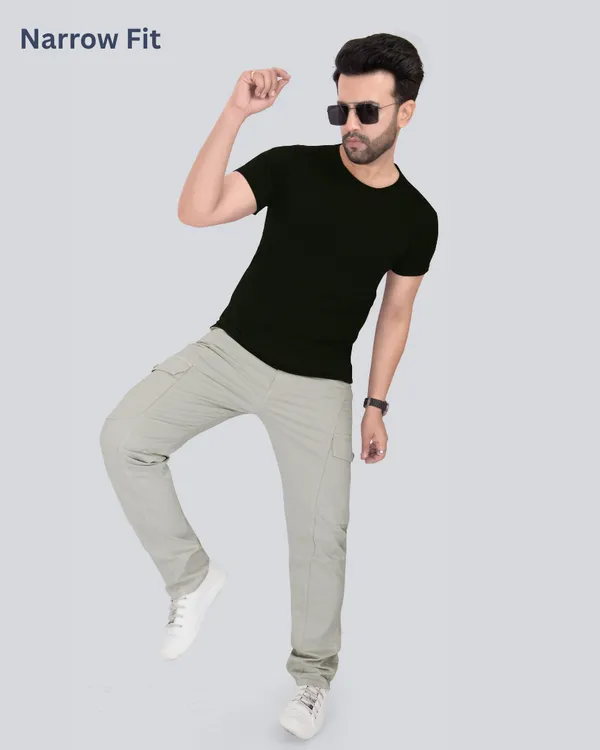 Light_Fawn_Cotton_Narrow_Fit_Cargo_Pants_For_Men