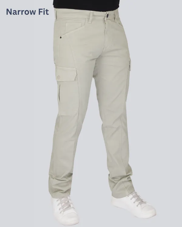 Light_Fawn_Cotton_Narrow_Fit_Cargo_Pants_For_Men