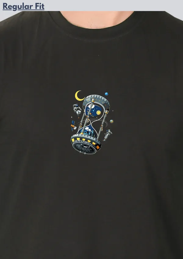 Printed_Space_Hourglass_Black_Round_Crew_Neck_T-Shirt_For_Men