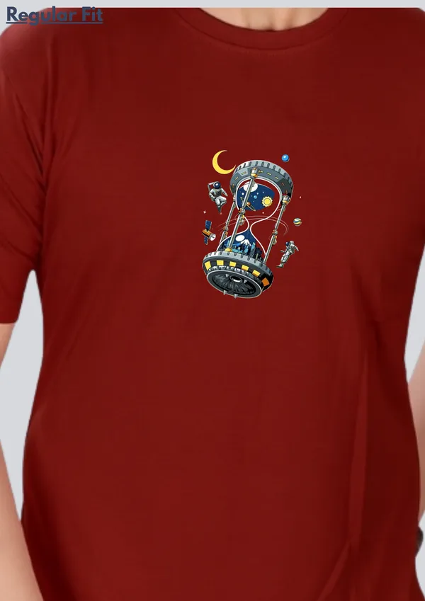 Maroon_Cotton_Printed_Space_Hourglass_Round_Neck_T-Shirt_For_Men